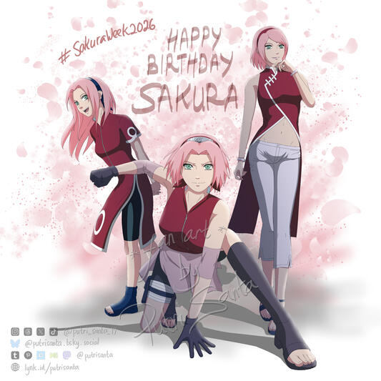 Sakura Haruno fan art to celebrate her birthday in 2026. Sakura Haruno fan art to celebrate her birthday in 2026.